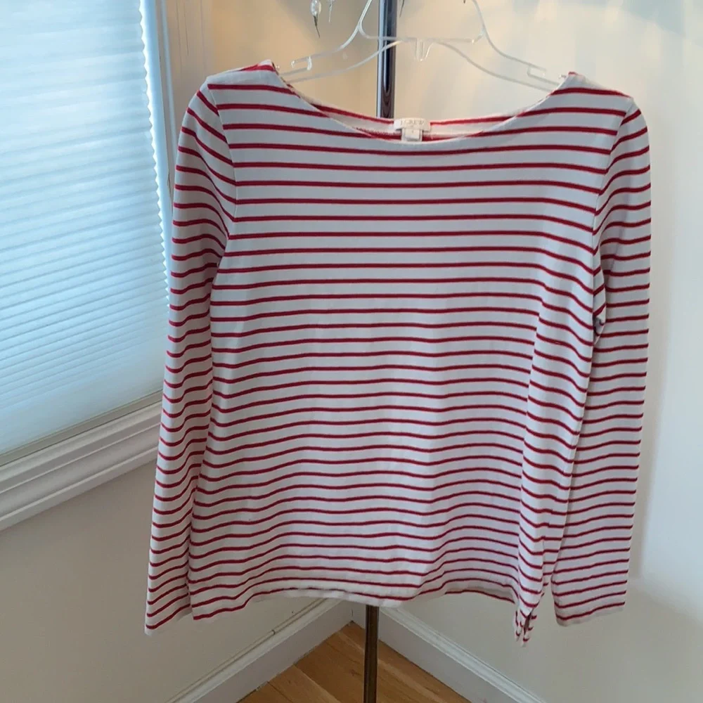 J Crew Striped Boat Neck Tee - Picture 4 of 7